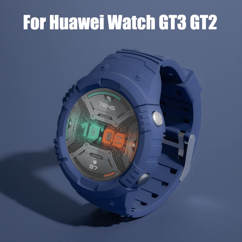 Silicone Strap + Cover For Huawei Watch GT3 GT2 42MM 46MM GT2E Bracelet Watch Band Case For Huavei Watch 3 Pro Honor GS GT3 Pro