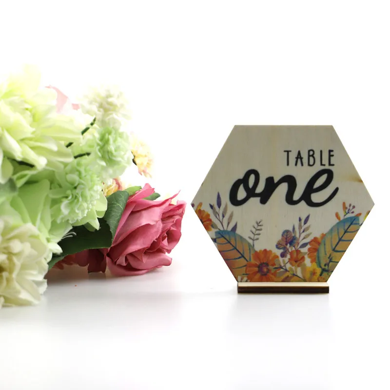 English 1-10 Table Numbers for Wooden Wedding Tables Floral Marker Places Centerpieces for Dining Table Decorations