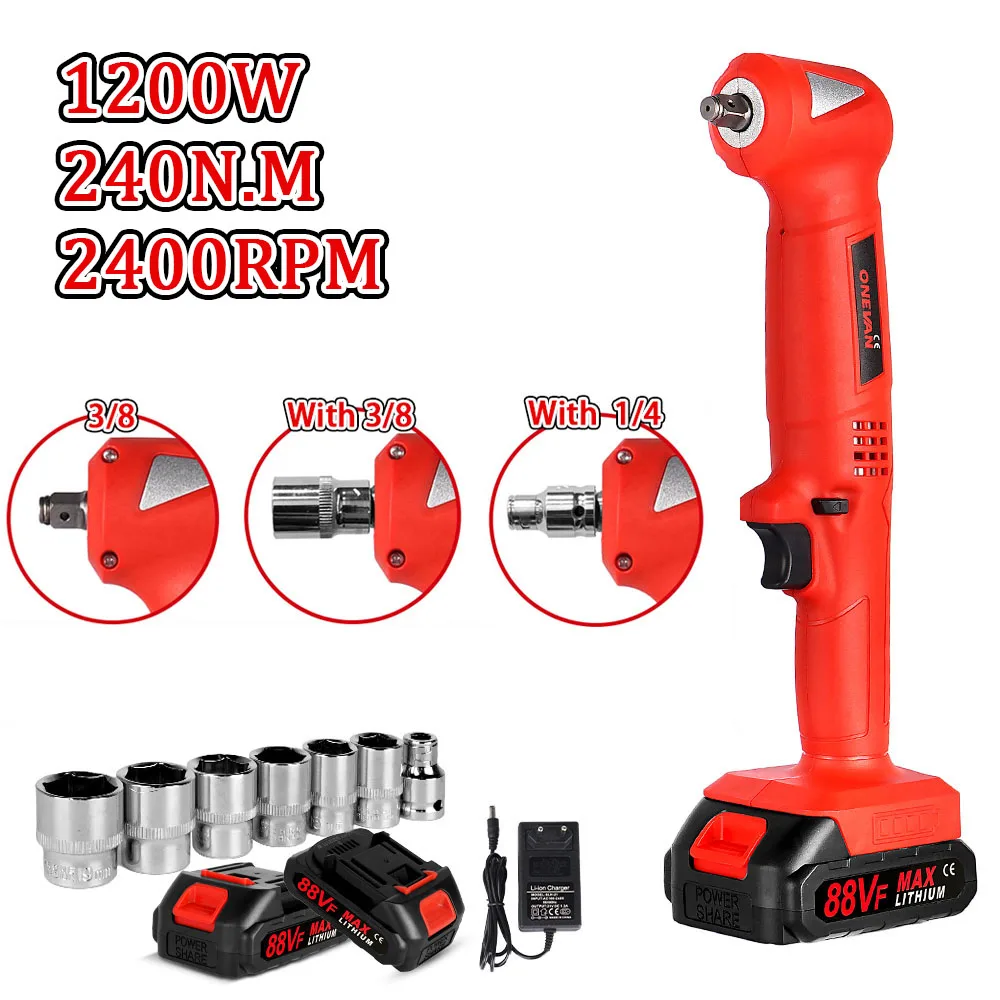 1200W 280NM Electric Ratchet Wrench Infinitely Variable Speed 3/8''  Cordless Electirc Wrench Repair Tool For Makita 18V Battery