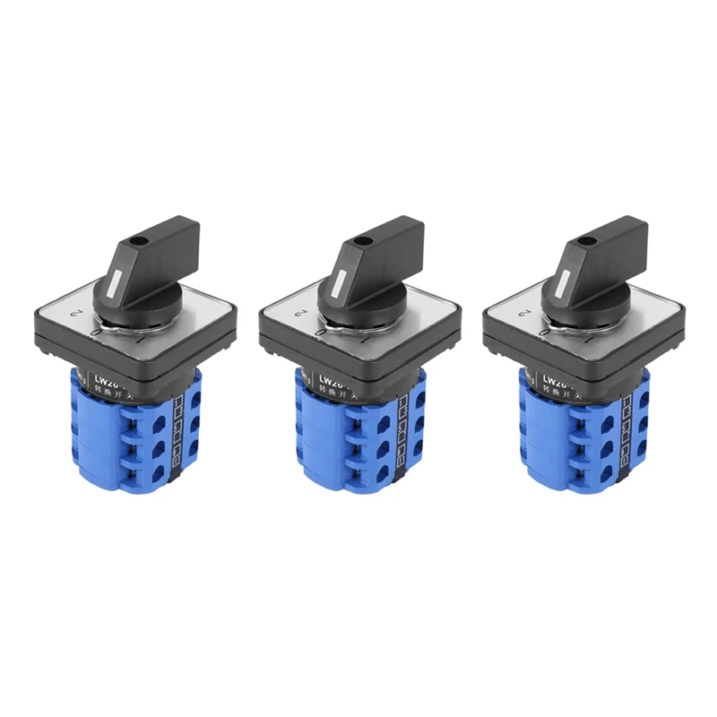 

JHD-3X 3 Positions On-Off-On Changeover Control Rotary Cam Switch 20A