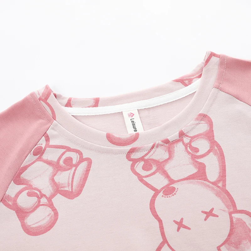 Net red pajamas three-piece cotton pajamas women's summer short-sleeved cropped pants thin luxury home service women suit