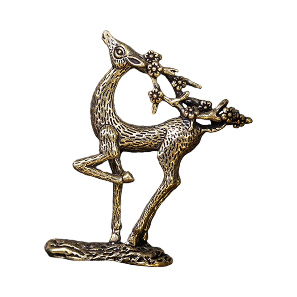 

Deer Statue Figurine Animal Sculpture Reindeer Elk Bookshelf Brass Stag Shelf Origami Copper Wild Decor Wildlife Sika Golden