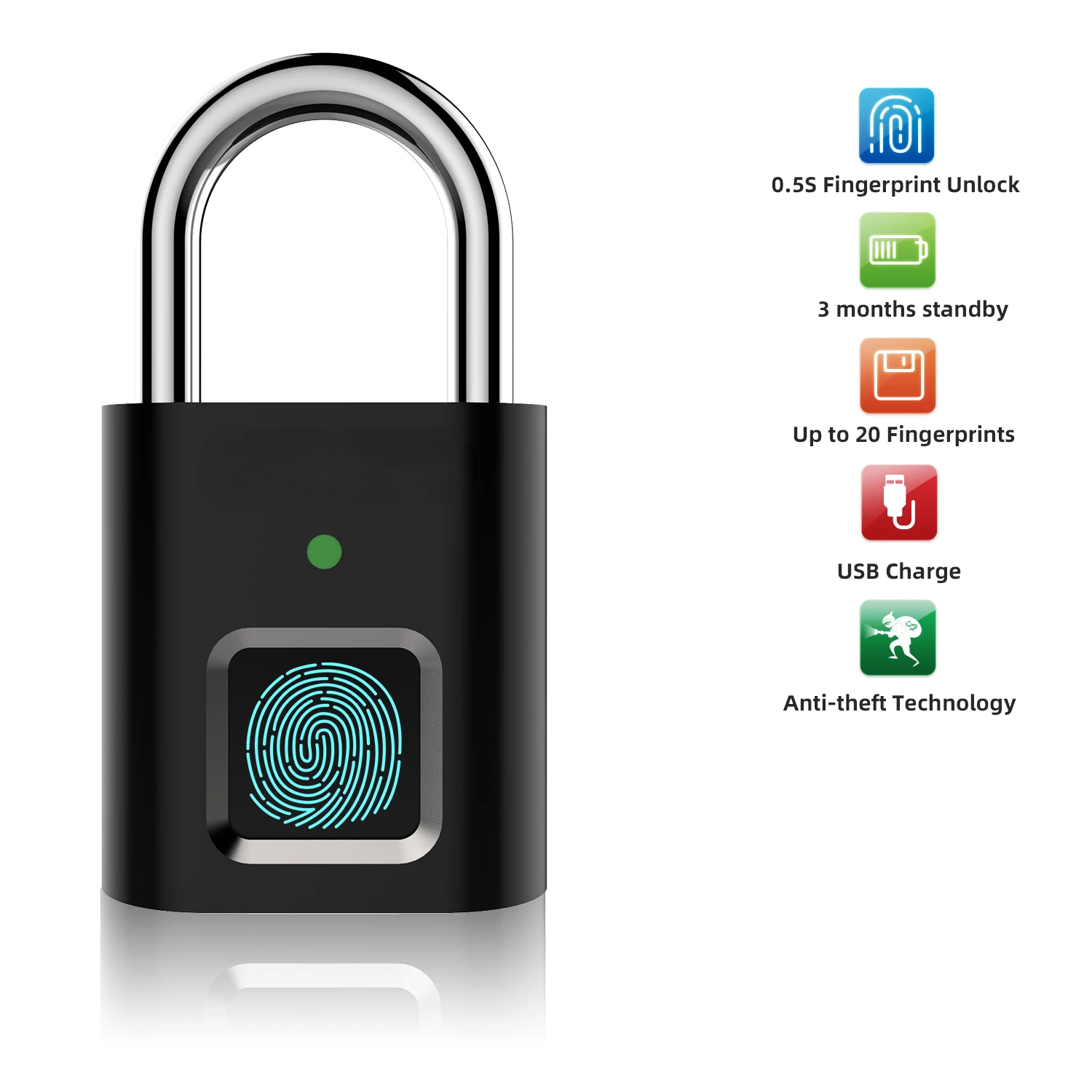 

mini fingerprint padlock Electronic smart lock luggage cabinet drawer fingerprint lock Anti-theft fingerprint combination lock