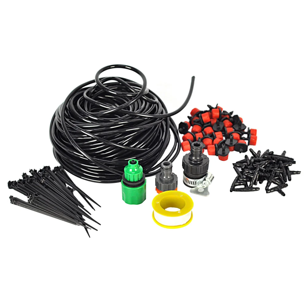 

25M Garden Irrigation Drip System 30-Dripper Plant Watering System DIY for Garden Landscape Flower Bed Patio Plants