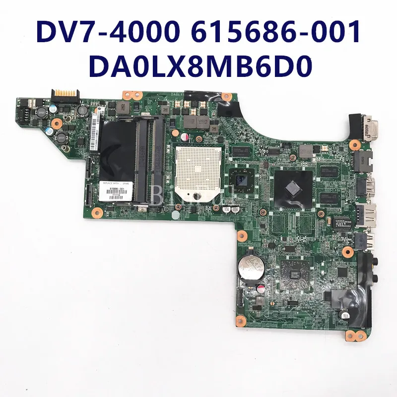 615686-001 615686-501 615686-601 For HP Pavilion DV7 DV7-4000 DV7T Laptop Motherboard With HD5470 512M DA0LX8MB6D0 100%Tested OK