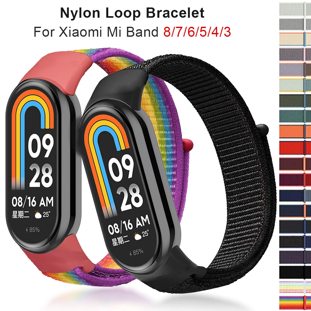 

Nylon Loop for xiaomi Mi Band 8 7 miband8 Strap SmartWatch Wristband Correa sport Watchband for Miband 8 7 NFC 6 5 4 3 Bracelet