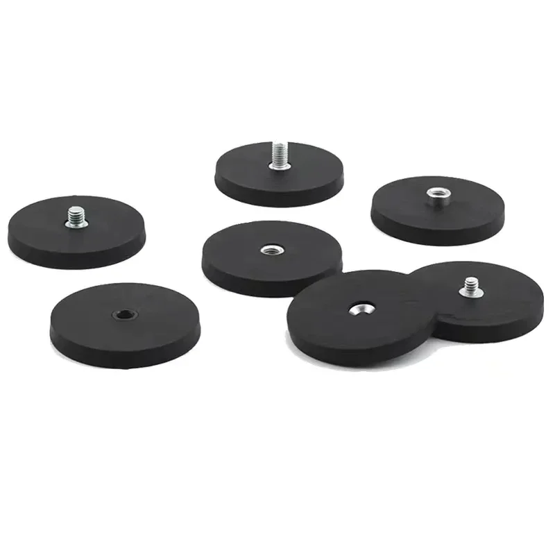 2 шт. сильное магнитное крепление круглая основа с резиновым покрытием D66 мм