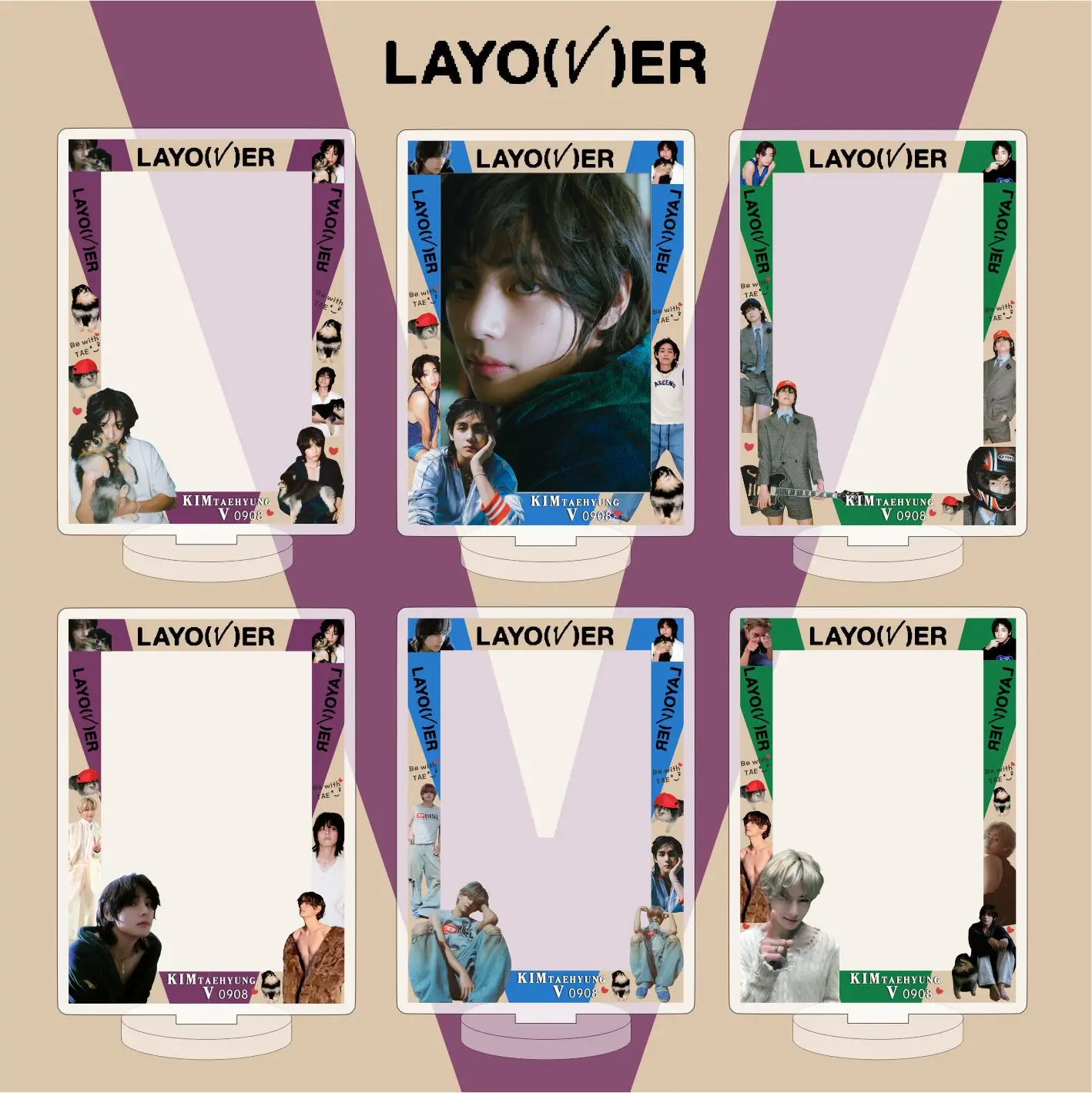 Kpop idol V Kim Tae Hyung акриловые украшения фоторамка витрина для карт подставка дома