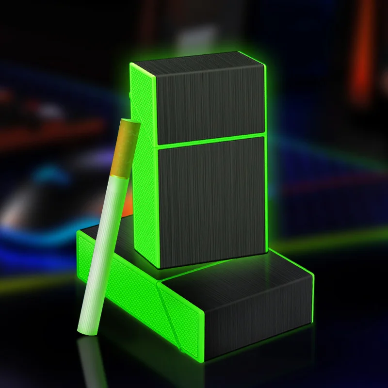 

Luminous Cigarette Case Hold 20pcs Cigarettes Whole Package Tobacco Holder Waterproof Anti-pressure Storage Box Men Smoking Tool