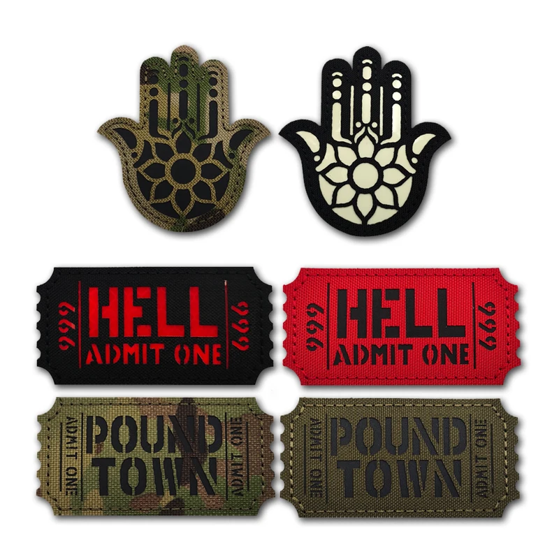 Черная нашивка с буквами к/ф Хамса для сумок шляп рубашек