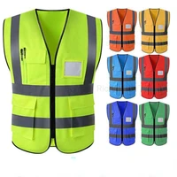 2022 new multi pocket reflective safety vest bright color traffic vest railway coal miners uniform breathable reflective vest