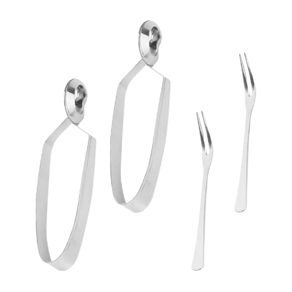 

4Pcs Escargot Snail Tongs Stainless Steel Snail Tongs Escargot Dining Set Lobster Forks Seafood Tongs Toaster Tongs