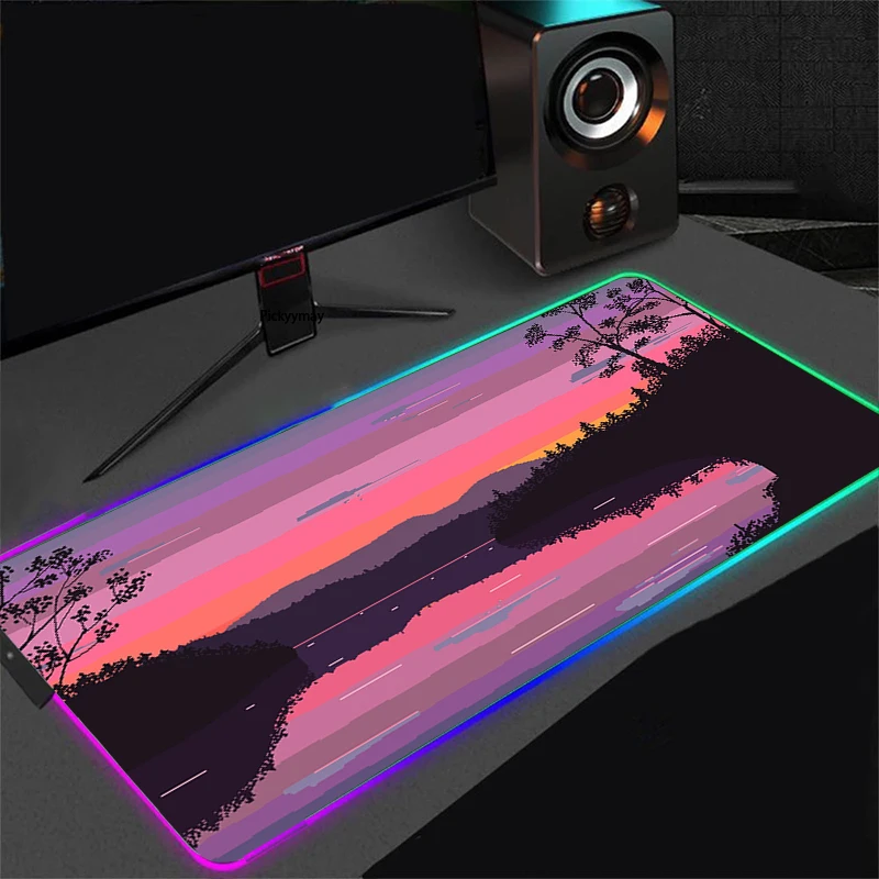 sailor moon landscape anime rgb gaming mouse pad led laptop keyboard mouse mat anti slip cs go lol mousepad xxl rubber 900400 free global shipping
