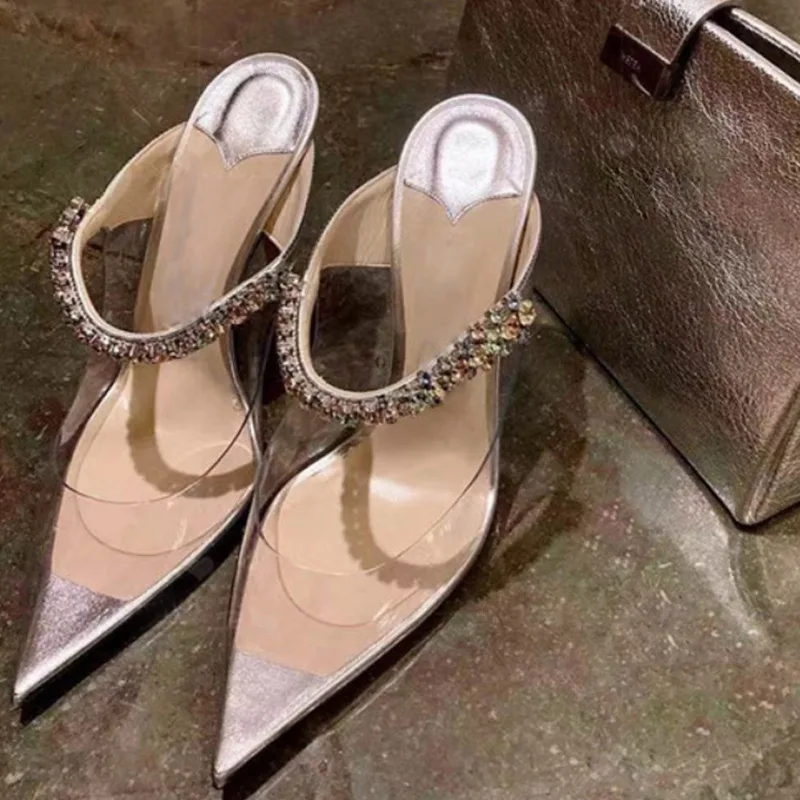 Тапочки CHMURY на высоком каблуке 8 5 см с острым носком