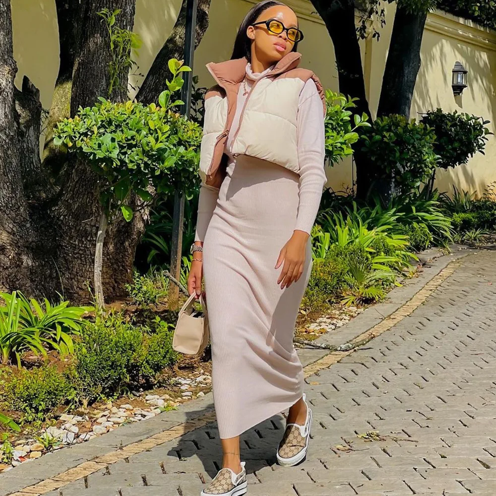 Casual Women Parkas Jacket Coat Color Patchwork Sleeveless Streetwear Clothes For Women Outfit