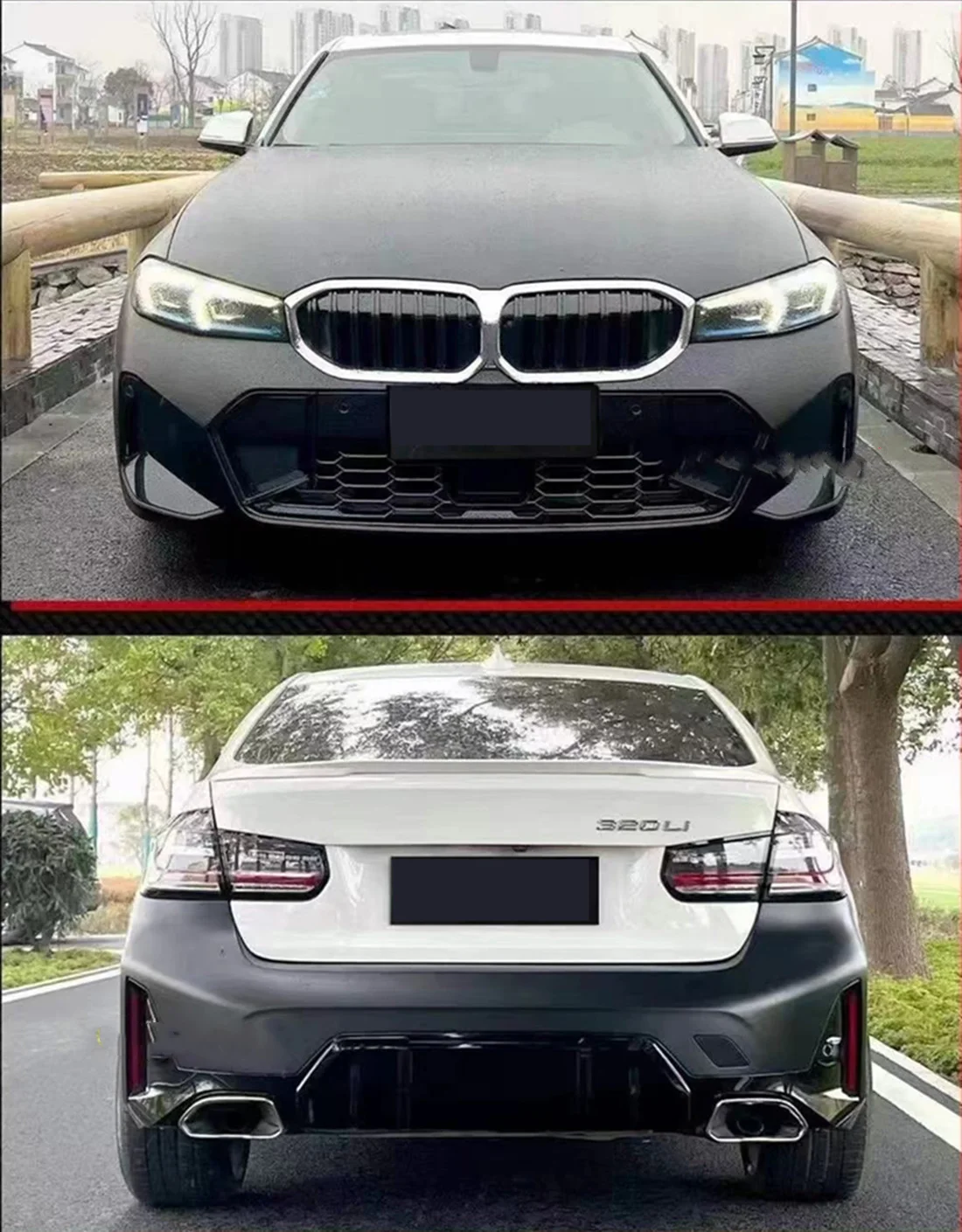 Фото Комплект обвесов для BMW 3 серии F30 F35 (рестайлинг до G20 LCI 2023) в стиле MT: крылья, капот, фары, передний и задний бамперы №2