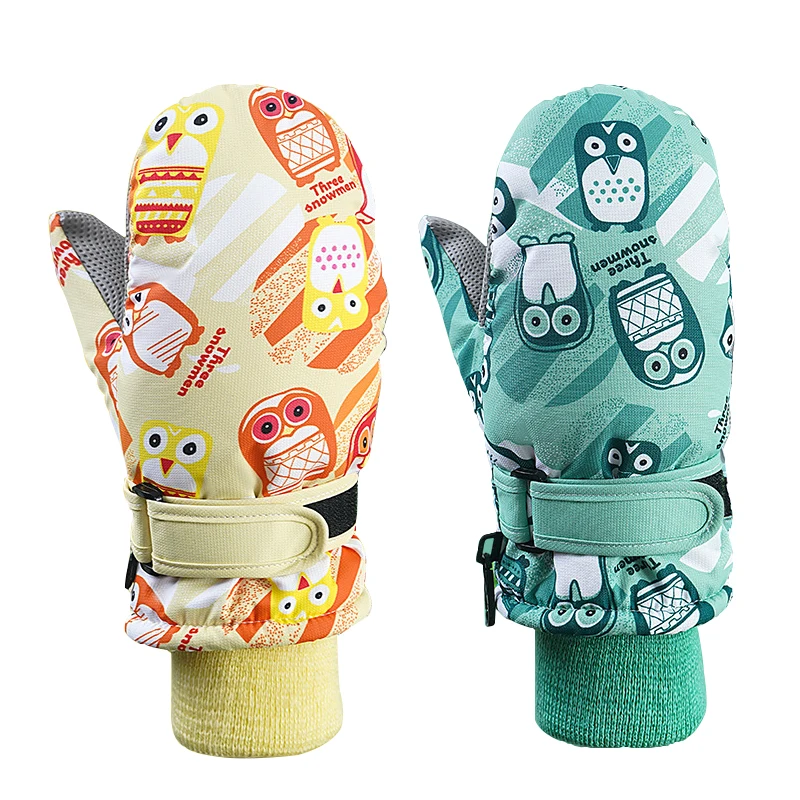 

2022 Winter Boy Girl Ski Gloves Children Snow Mittens Windproof Warm Outdoor Sport Kids Snowboard Glove Waterproof Baby Mitten