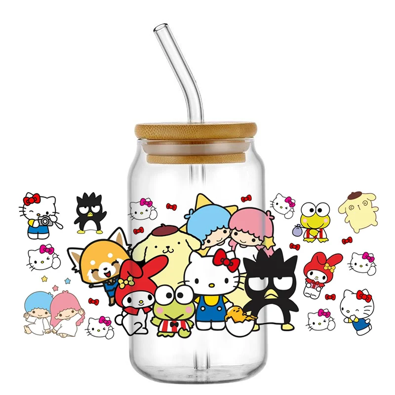 Miniso Hello Kitty Kuromi для Libbey 16oz Can Glass 3D переводная наклейка наклейки DIY логотип