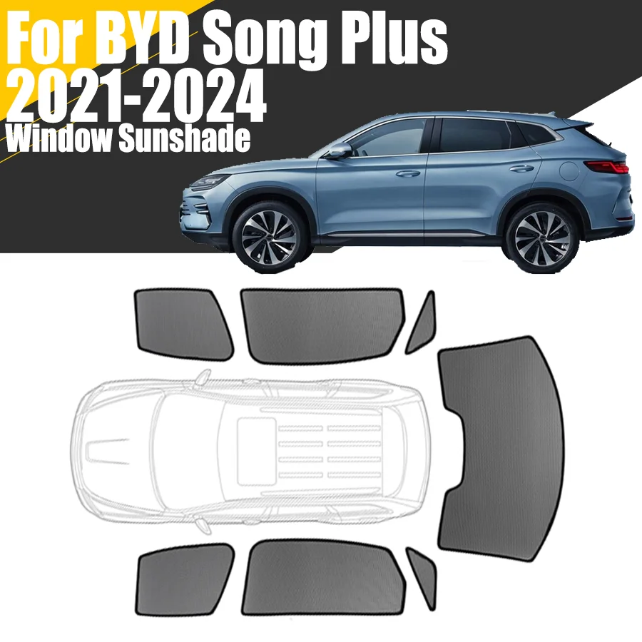 Пользовательские Магнитные Солнцезащитные Шторы Для Byd Song Plus 2021-2024 Переднее
