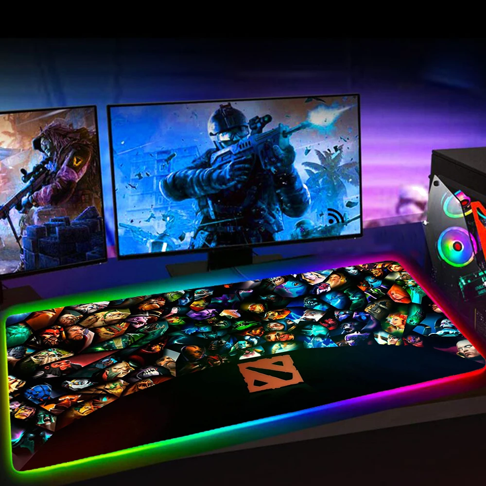 RGB DOTA 2 Mouse Pad Gaming Accessiores Large Mause Pad with Backlit Led Mausepad Alfombrilla Raton Tapis De Souris Keyboard Pad