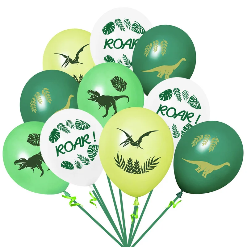 

10pcs 12inch Dinosaur Birthday Balloons Dinosaur Jungle Wild Animal Green Ballon Party Latex Balloons Kids Birthday Party Globos