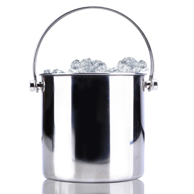 

Creative Double Layer With Ice Partition Stainless Steel Double Line Handle Ice Bucket Bar Accessories Whiskey Barware Kitchen