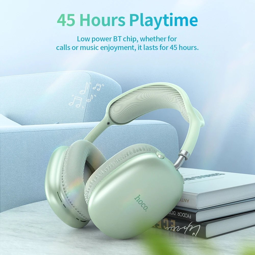 Фото HOCO W35 Air Накладные Bluetooth-наушники Беспроводная спортивная гарнитура Поддержка TF-карты AUX-режим Stereo Smart Gaming Студенческие наушники №3