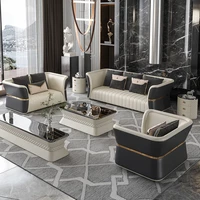 italian postmodern living room light luxury leather sofa top leather 2021 new bentley furniture combination set