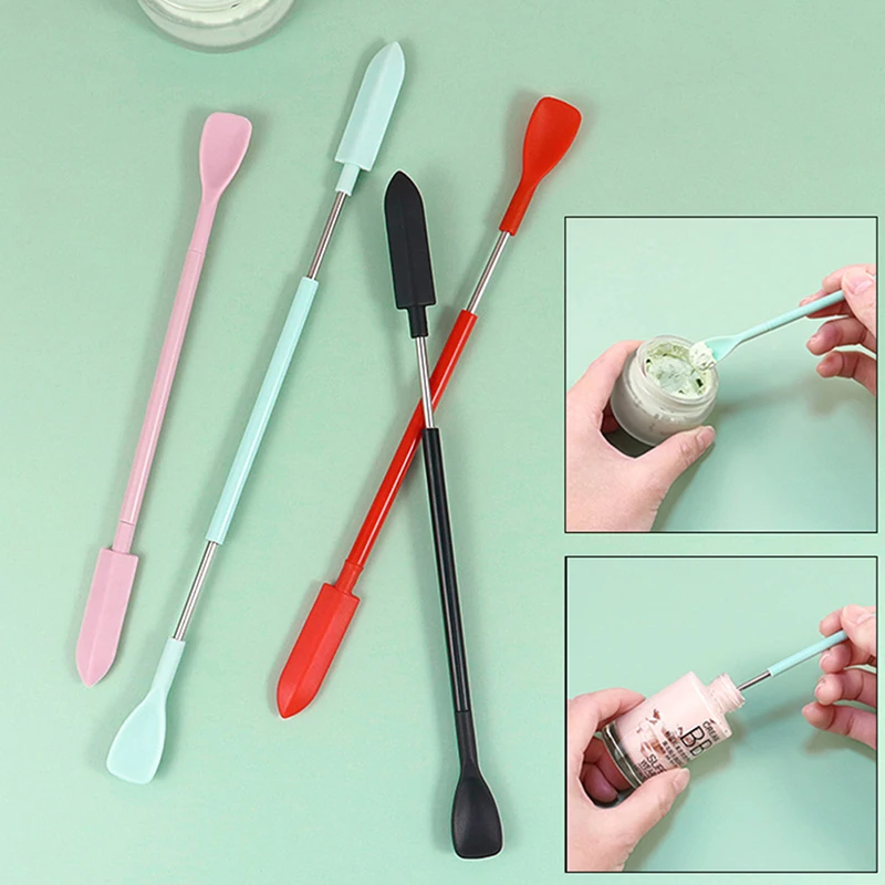 

1PC Cosmetic Scraper Double-headed Mini Silicone Scraper Baking Scraper Silicone Scraper Jam Spatula