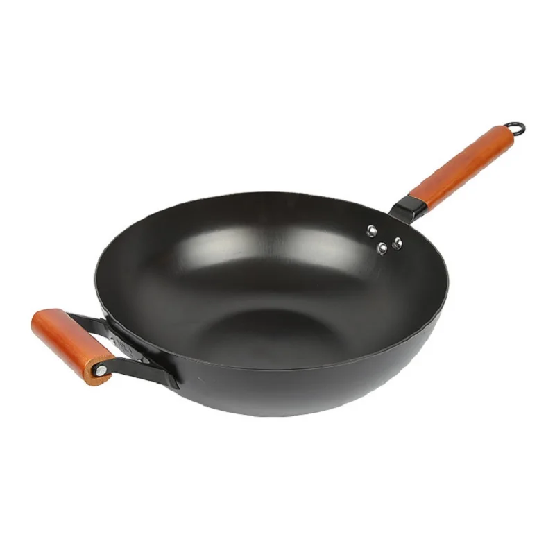 High Quality Iron Wok Traditional Handmade Non-stick Pan Non-coating Gas Cooker Induction Universal Cookware |