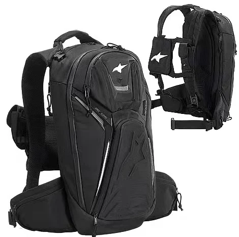 

Alpine Waterproof Tech Aero Black Backpack Embossed Motorcycle Knight Backpack Multifunctional Off Road Motocross Helmet Bags