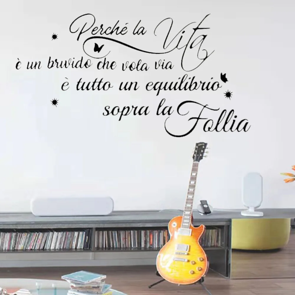 

Italian Singer Inspirational Quote Wall Decal Music Star Song Quote Wall Sticker For Bedroom Kids Room Living Room Vinyl ov558