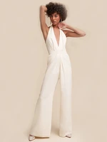 2022 sexy backless women jumpsuit fashion halter sleeveless playsuit outfits female elegant temperament simple party club romper