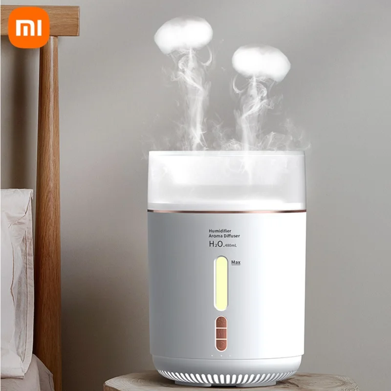 

Увлажнитель воздуха Xiaomi в виде медузы, креативный настольный домашний прибор для ароматерапии с двойными буффами и кольцом для дыма, спрей большой емкости