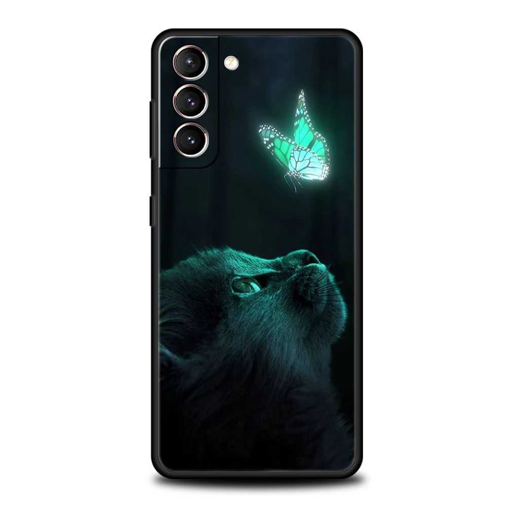 Фото Чехол для телефона Cut Cat для Samsung Galaxy S24 S23 S22 S20 S21 FE Ultra S10 S10E S9 S8 Plus 5G Силиконовый мягкий чехол Coque Capas Сумки №5