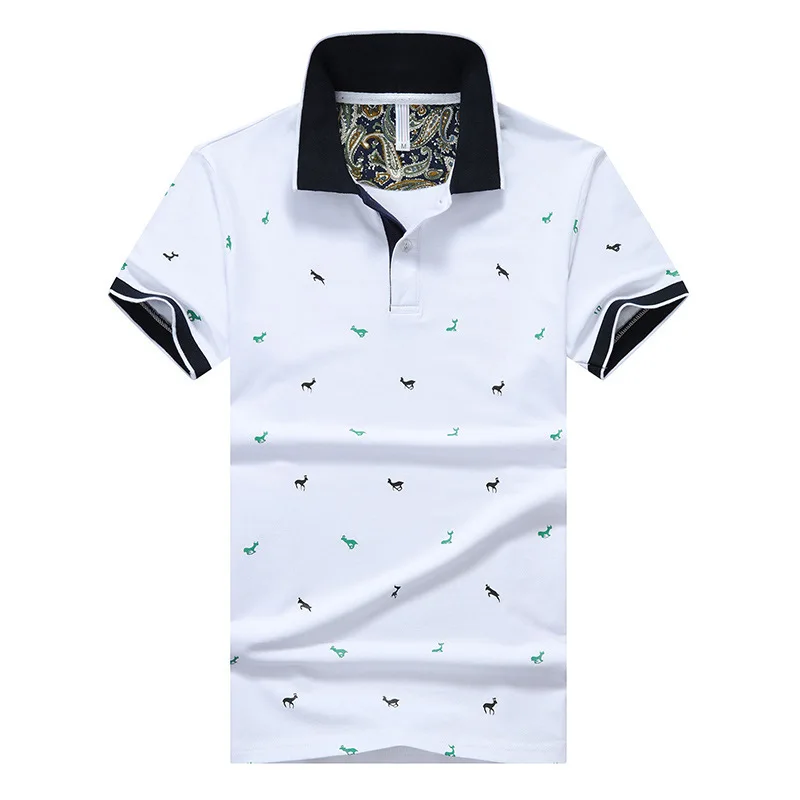 

A summer men's short sleeved T-shirt, pure cotton Lapel fashion brand loose large size top, fashion men's Polo Shirt