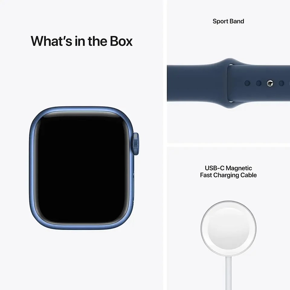 Фото Apple Watch Series 7 41 мм/45 мм, Apple Watch S7, Алюминиевая версия, с спортивным ремешком, Смарт-часы для iOS (обновленные) №2
