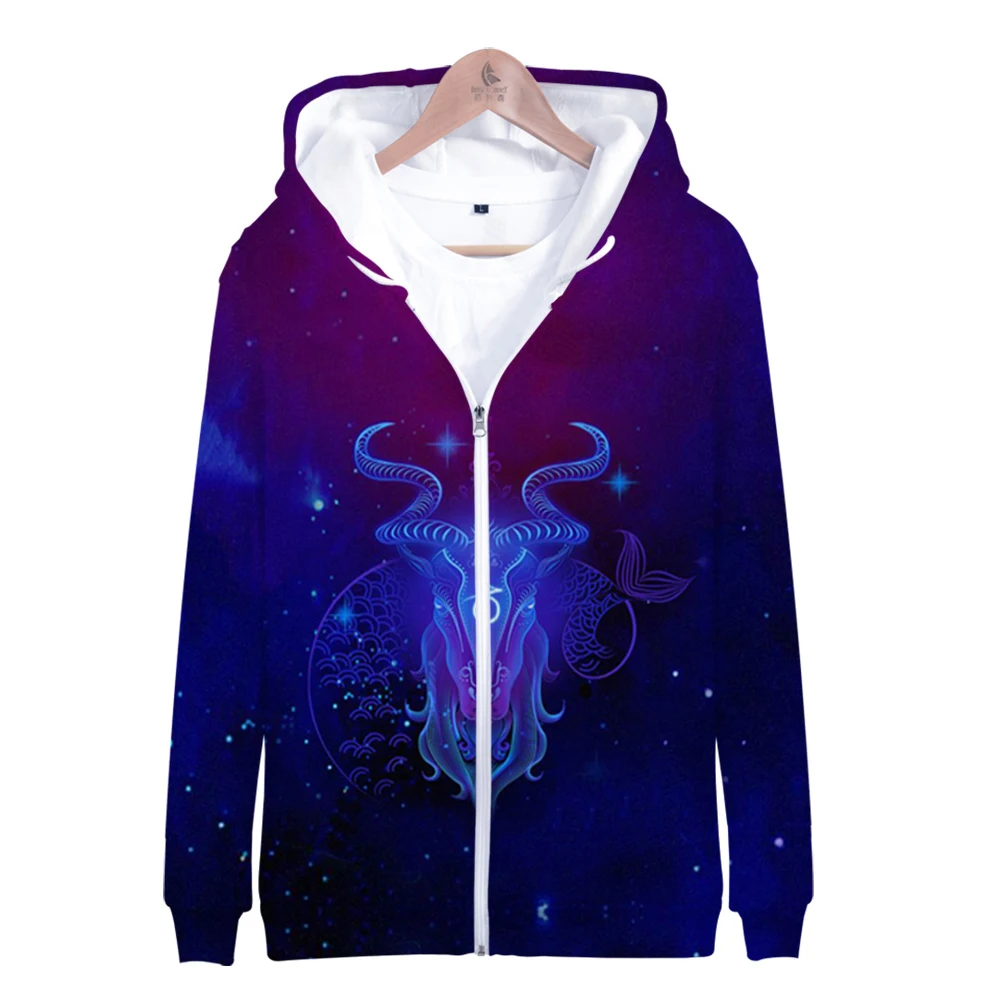 

Creative 12 Zodiac Signs Zipper Hoodies Sweatshirt Aries Taurus Gemini Cancer 12 Constellation Men/Women 3D Zip Up Kids Clothes