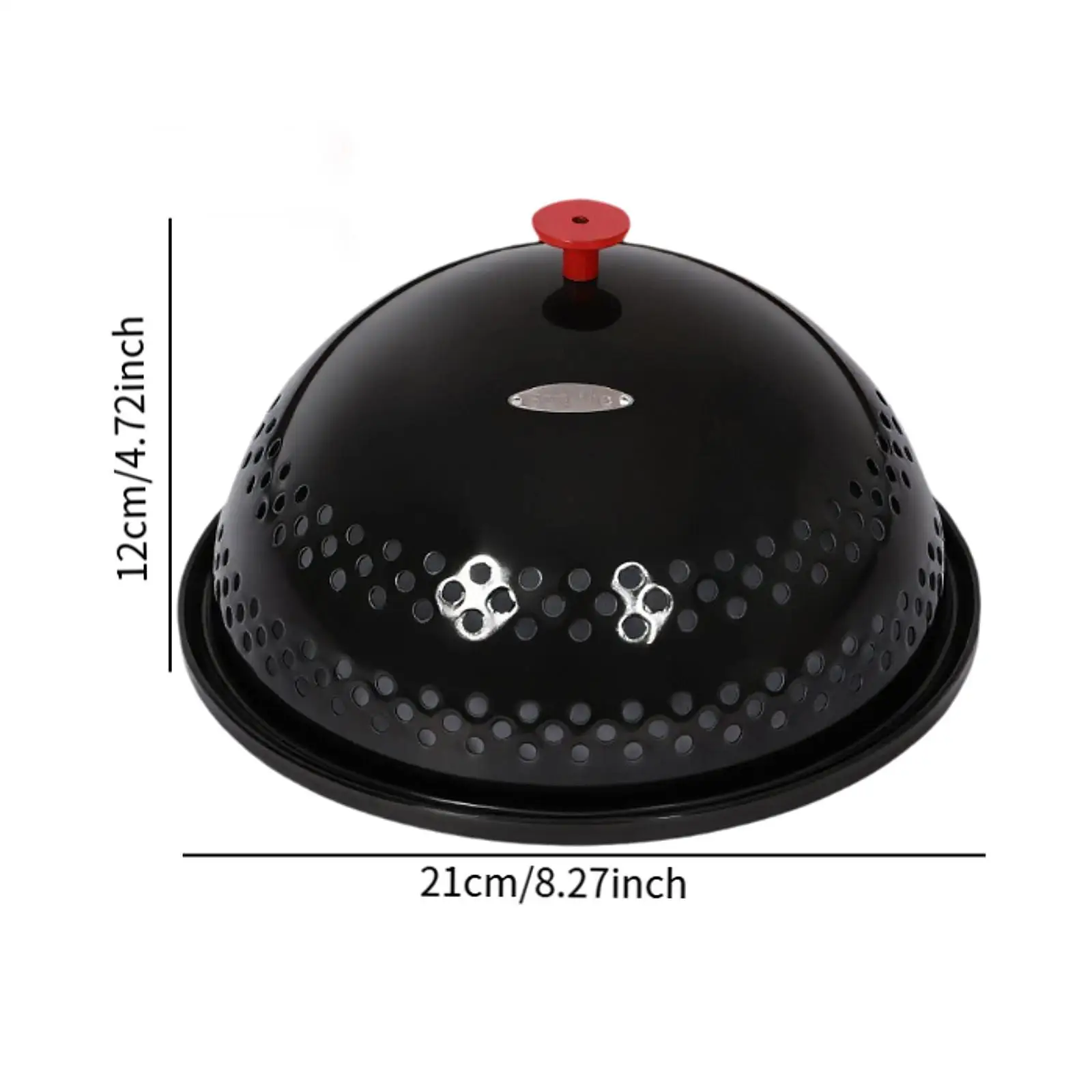 Pipoca Popper Tampa de Panela Redonda Panela de Fritura Esmalte Estoura Grãos Uso Exterior Panela de Pipoca Premium Máquina de Pipoca SEM AGITAR SEM MEXER Preto