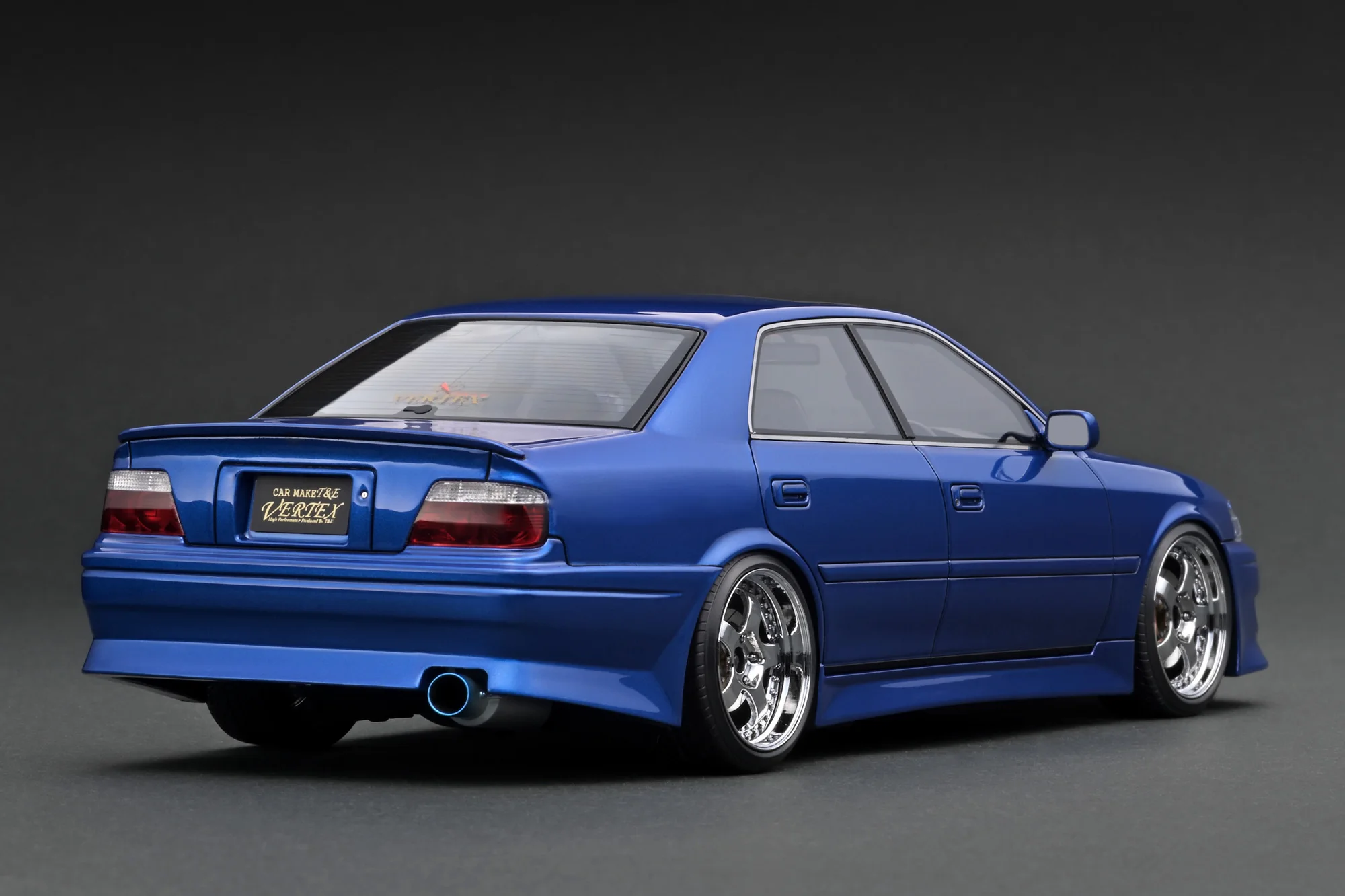 IG 1:18 VERTEX JZX100 Chaser Синяя металлическая смола Коллекционная модель автомобиля