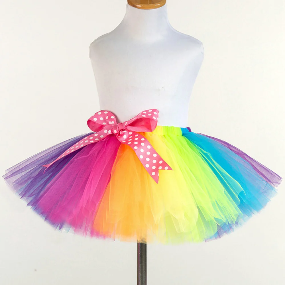 

Rainbow Tutu Skirt for Girls Princess Dance Tutus Toddler Kids Fluffy Tulle Skirts for Birthday Party Baby Girl Costume 2-12Y