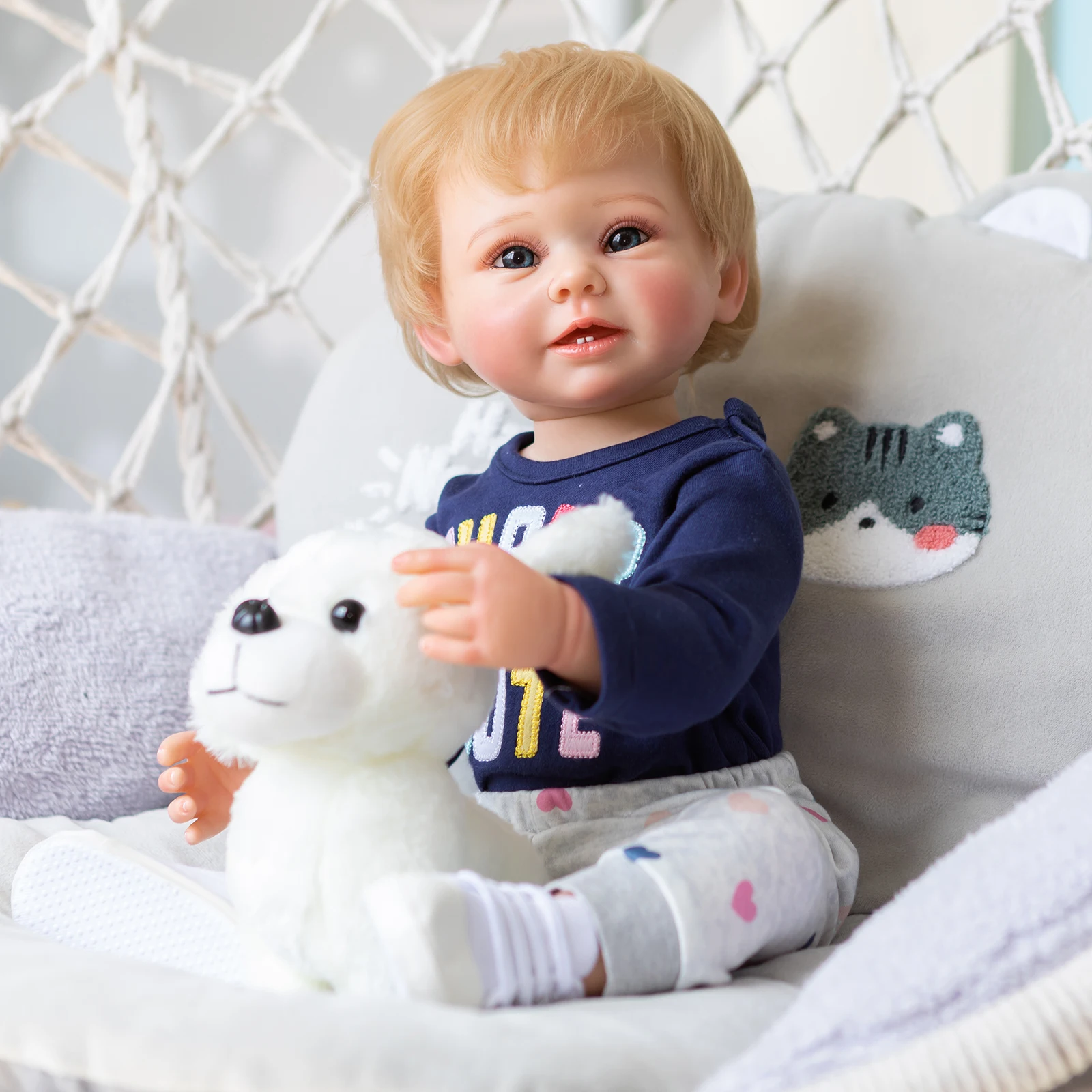 55CM Full Body Silicone Soft Touch Reborn Baby Boy Handmade 