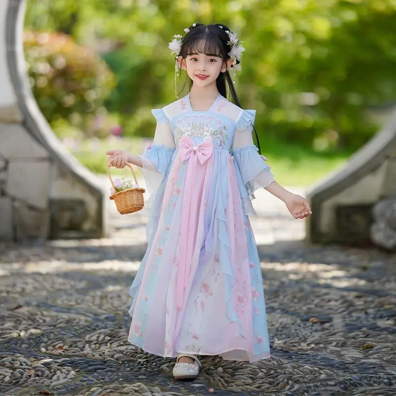 Винтажное китайское традиционное элегантное цветочное вышитое сказочное платье