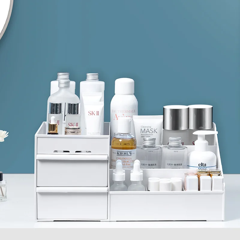 

Makeup Organizer With Drawers — Countertop Organizer for Cosmetics, Vanity Holder for Lipstick, Brushes, Lotions