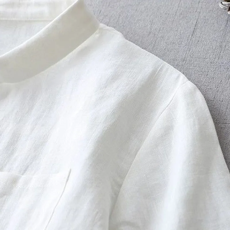 Женская свободная рубашка с принтом повседневная Однотонная в корейском