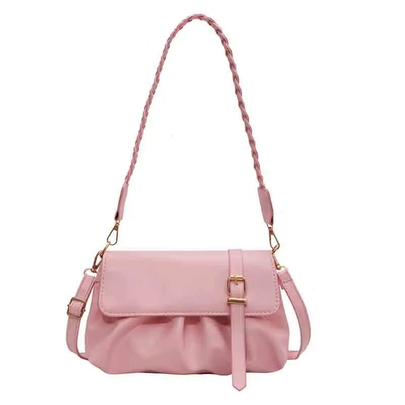 

Female Shoulder Bag Solid Color PU Leather Women's Bag 2023 New Tide Fashion Crossbody Bag Simple One Shoulder Underarm Bag T157