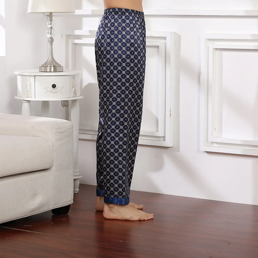 

Practical Durable Men Pants Pajamas L-3XL Long Lounge Loungewear Silk Sleep Sleepwear Bottoms Household Clothes
