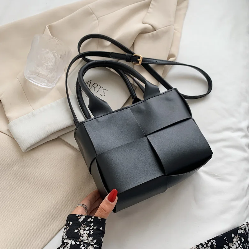 

Сумка-тоут женская из экокожи, Роскошный дизайнерский большой плетеный саквояж, модный вместительный чемоданчик на плечо