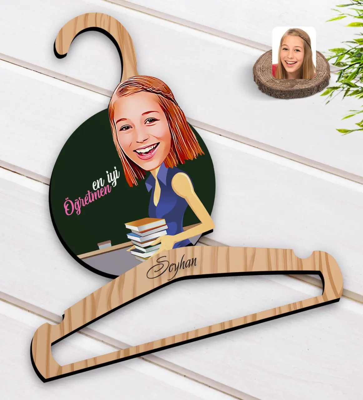 

Персонализированный лучший учитель карикатура на деревянное платье асцемиа-2