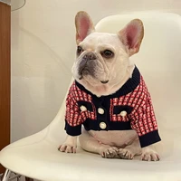 luxury dog winter clothes knitted small medium dogs chihuahua puppy pet sweater yorkshire plaid dog sweater for girl ropa perro